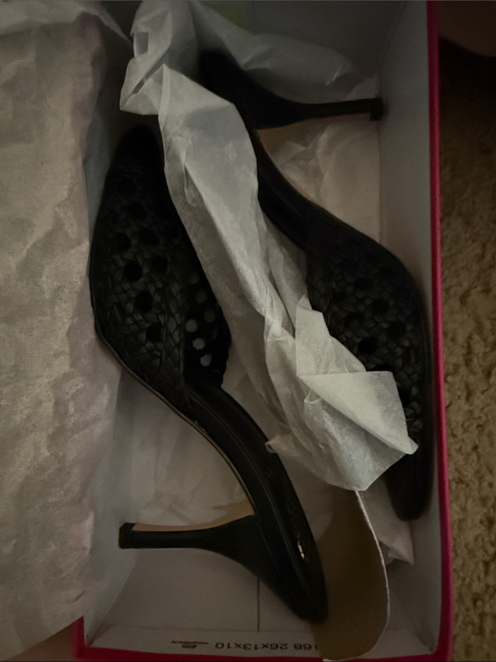 Vince Camuto Black Braided Leather High Heel Mule - Picture 4 of 4